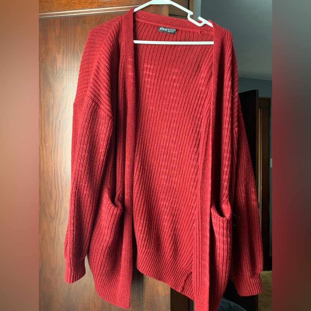 SHEIN red sweater.